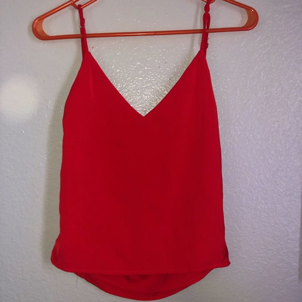 by the way. Red Backless Blouse
